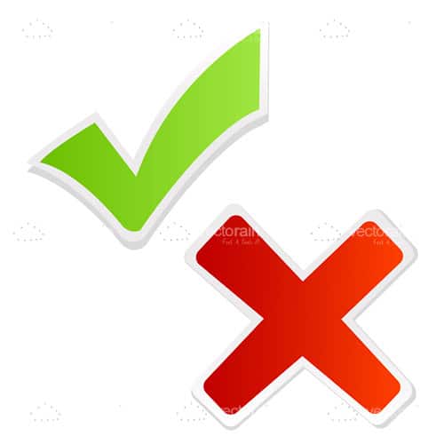 Green Tick Mark and Red Cross Icons Green Tick Mark and Red Cross Icons